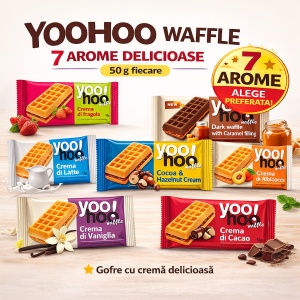 Cutie 12 Buc Gofre YooHoo Waffle 50 g – din 7 Sortimente Mixate - Img 3