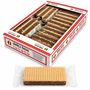Cutie batoane lapte cu cacao în foi de vafe 80 g, Iuliano (19 buc/cutie)