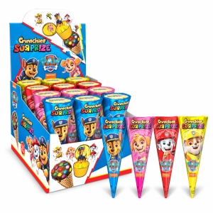 Display cu 12 cornete Relkon Crunchiez Surprise Paw Patrol, cu cremă de alune și jucărie, 12 × 25 g - Img 3