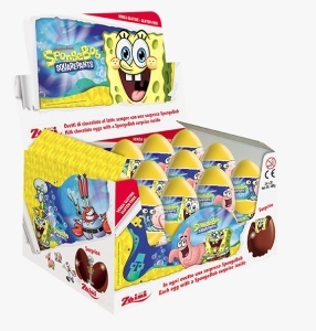 Ouă de ciocolată Zaini SpongeBob 20g – cutie 24 buc