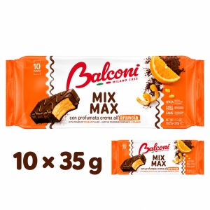 Prajituri glazurate, BALCONI, Mix Max portocale, 10 x 35 g
