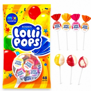 ROSHEN LolliPops Yoghurt – Acadele cu iaurt și fructe 920 g, 48 buc