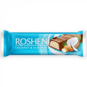 Batoane de ciocolată cu lapte, cocos și migdale Roshen, 30 × 29 g - Img 4