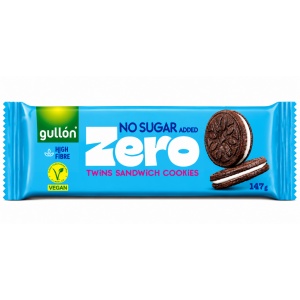 Biscuiți Sandwich cu cacao și cremă de lapte FĂRĂ ZAHAR Gullon, 147g (16/bax)
