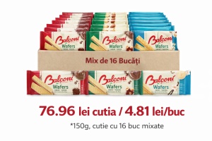Cutie 16 Buc Napolitane Balconi Mix 150 g – Cacao, Alune și Vanilie - Img 7