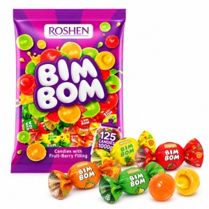 Dropsuri Roshen Bim-Bom cu umplutură cu arome de fructe, 1 kg