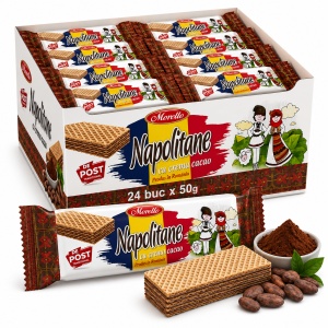 Napolitane DE POST, MORELLO, crema de cacao. 24 X 50 g