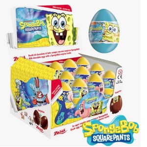 Ouă de ciocolată Zaini SpongeBob 20g – cutie 24 buc