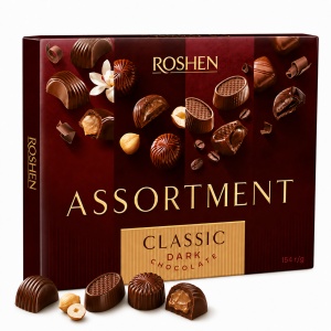 ROSHEN Assortment Classic Praline Asortate în Ciocolată Neagră 154 g