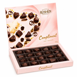 ROSHEN Compliment Praline Asortate în Ciocolată Neagră 145 g - Img 2