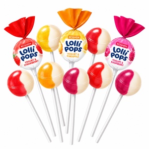 ROSHEN LolliPops Yoghurt – Acadele cu iaurt și fructe 920 g, 48 buc