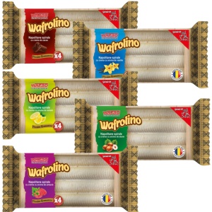 Bax Mixat WAFROLINO Spirale 56 g, MORELLO – 5 Sortimente (18 buc/bax)