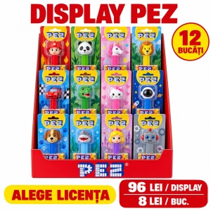 Display PEZ cu dispenser și 2 rezerve – 12 bucăți, licență la alegere