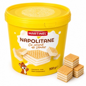 Napolitane MARTINEL cu Aromă de Lămâie, 900 g, Găleată – COLOMBUS