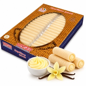 Napolitane spirale WAFRO, crema vanilie, 1.6 kg