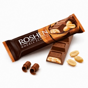 ROSHEN Batoane de ciocolată cu lapte și arahide, Milk Double Peanuts, Cutie 30 x 29 g - Img 2