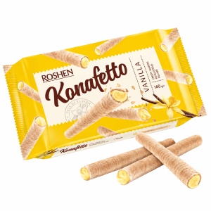 Rulouri de napolitană ROSHEN Konafetto cu cremă de lămâie, 140 g
