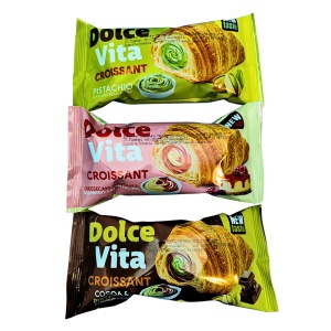 Set 40 buc x Croissant cu umplutură dublă Cacao și Fistic Dolce Vita, 2kg (40 x 50g) - Import Macedonia - Img 2
