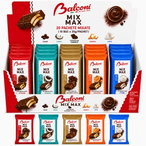 BAX Mixat Prajituri Glazurate MIX MAX BALCONI – 20 Pachete X 350g (10 Prajituri X 35g/pachet)