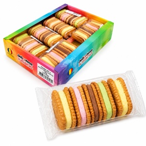 Biscuiți cu Cremă Asortată IULIANO,140G (12 Set/Cutie, 4 buc/set)