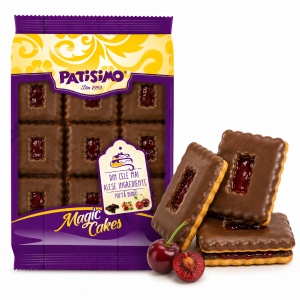 Fursecuri glazurate cu cacao și umplutură de cireșe PATISIMO Choco Cherry 350 g