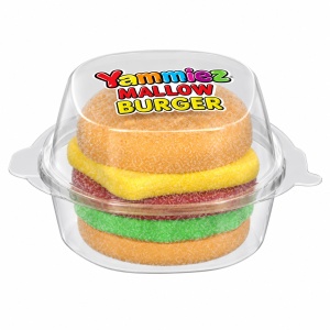 Marshmallow în formă de burger RELKON Yammiez, cu aromă de căpșuni, 50 g
