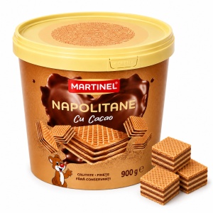 Napolitane MARTINEL cu Cacao, 900 g, Găleată – COLOMBUS