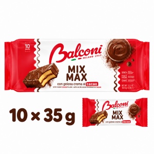 Prajituri glazurate, BALCONI, Mix Max Ciocolata, 10 x 35 g