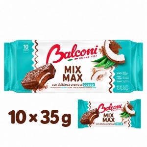 Prajituri glazurate, BALCONI, Mix Max Cocos, 10 x 35 g