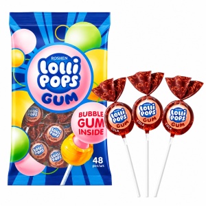 ROSHEN LolliPops Cola Gum – Acadele cu gust de cola și gumă 920 g, 48 buc