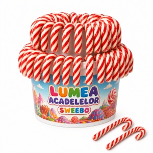Acadele Bastonase Alb-Roșu SWEEBO, 30g x 80 buc/set