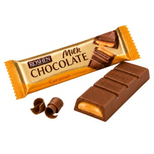 Batoane de ciocolată cu lapte și umplutură de caramel Roshen, 30 × 30 g - Img 7