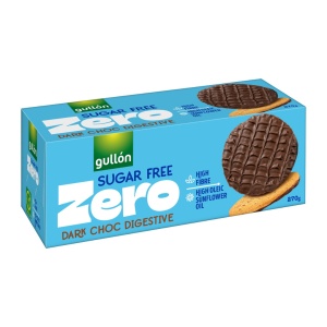 Biscuiți digestivi Gullon Zero cu ciocolată neagră, fără zahăr, 270 g - Img 2