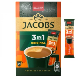 Cafea instant, JACOBS, 3 in 1, Original, 24 plicuri X 12.6 g - Img 5