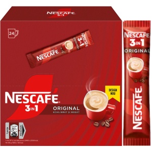 Cafea instant, Nescafe, 3 in 1, Original, 24 plicuri X 15.5 g