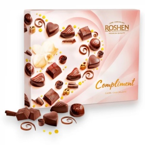 ROSHEN Compliment Praline Asortate în Ciocolată Neagră 145 g - Img 3