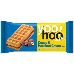 YOOHOO Gofre Sandwich cu Cremă de Cacao și Alune 50g (12 Buc/Cutie) - Img 2