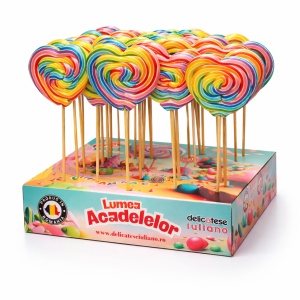 Acadele Inima Curcubeu SWEEBO 35g x 40 buc/set - Img 5