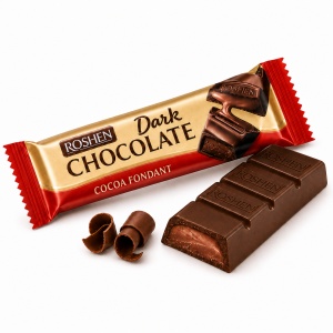 Batoane de ciocolată neagră cu fondant de cacao Roshen, 30 × 29 g - Img 2