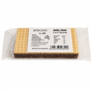 Cutie batoane lapte cu cacao în foi de vafe 80 g, Iuliano (19 buc/cutie) - Img 2