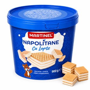 Napolitane MARTINEL cu Lapte, 900 g, Găleată – COLOMBUS