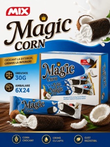 Rulouri Crocante MAGIC CORN cu Cremă de Lapte și Cocos, 24 × 30 g/cutie - Img 2