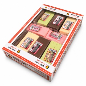 Set 25 buc Batoane Lapte Asortate, IULIANO, 85 g – Cacao, Vanilie, Fistic și Căpșuni