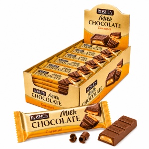 Batoane de ciocolată cu lapte și umplutură de caramel Roshen, 30 × 29 g
