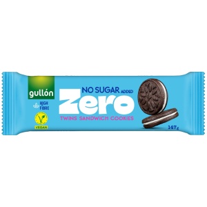 Biscuiți Sandwich cu cacao și cremă de lapte FĂRĂ ZAHAR Gullon, 147g (16/bax) - Img 4