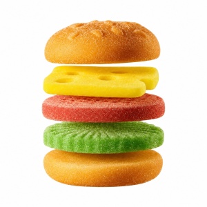 Marshmallow în formă de burger RELKON Yammiez, cu aromă de căpșuni, 50 g - Img 2