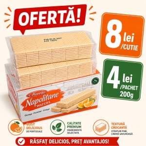 Napolitane MORELLO, crema portocale, 400 g (2 x 200g)