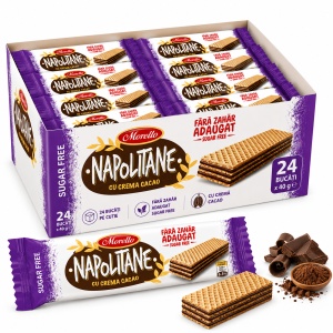 Napolitane MORELLO FARA ZAHAR, cu crema de cacao, 24 X 40 g