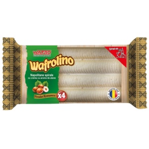Napolitane Spirale, WAFROLINO, cu crema de alune, 18 X 56 g