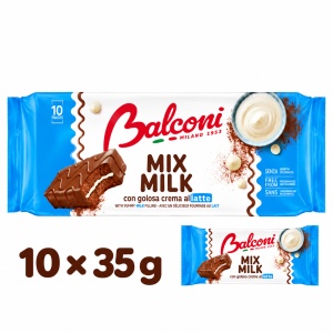 Prajituri glazurate, BALCONI, Mix Max Lapte, 10 x 35 g